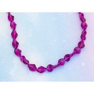 Vintage Purple Twists Beaded Necklace | 34 inch | J11